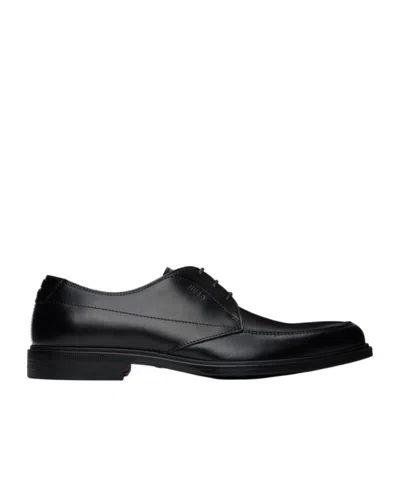 Hugo Boss Logo Embossed Business Dress Shoes In Black