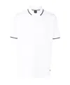 Hugo Boss Logo-embossed Cotton Polo Shirt In White