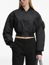Hugo Boss Logo-embossed Cropped Bomber Jacket In Black