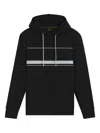 Hugo Boss Hoodie With Stripe Details In Black
