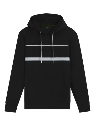 HUGO BOSS LOGO-EMBOSSED HOODIE