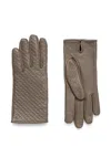 Hugo Boss Logo-embossed Leather Gloves In Neutrals