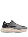 Hugo Boss Logo-embossed Panelled Sneakers In Grey