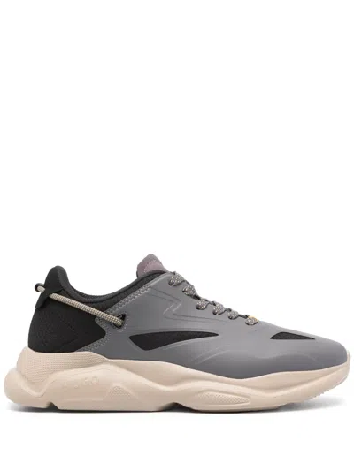 Hugo Boss Logo-embossed Panelled Sneakers In Grey