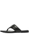 Hugo Boss Logo-embossed Pointed-toe Sandals In Black