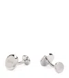 Hugo Boss Logo-embossed Round Cufflinks In Silver