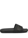 Hugo Boss Logo-embossed Slides In Black
