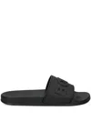 Hugo Boss Logo-embossed Slides In Black