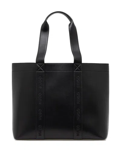 Hugo Boss Logo-embossed Tote Bag In Black