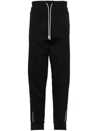 Hugo Boss Cotton-blend Velour Tracksuit Bottoms With Embroidered Logo In Black