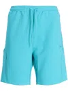 Hugo Boss Logo-embossed Track Shorts In Blue