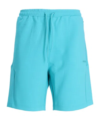 HUGO BOSS LOGO-EMBOSSED TRACK SHORTS