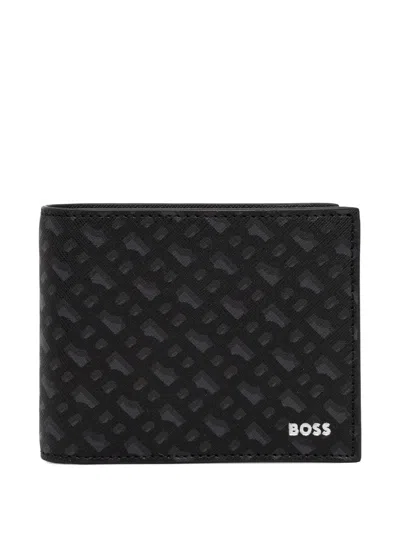 Hugo Boss Logo-embossed Wallet In Black