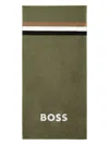 Hugo Boss Logo-embroidered Beach Towel In Green