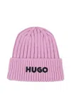 Hugo Boss Logo-embroidered Beanie In Purple