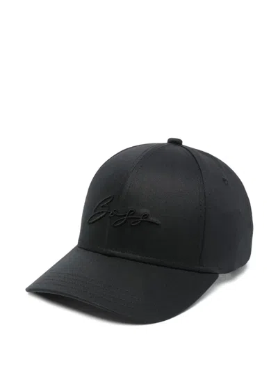 Hugo Boss Logo-embroidered Cap In Black