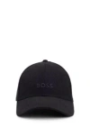 Hugo Boss Logo-embroidered Cap In Baby Corduroy In Black