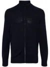 Hugo Boss Logo-embroidered Cardigan In Blue