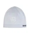 Hugo Boss Logo-embroidered Cotton Beanie Set In White