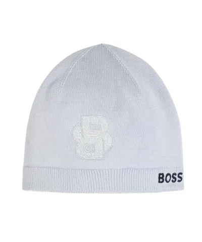 Hugo Boss Logo-embroidered Cotton Beanie Set In White