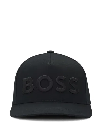 Hugo Boss Logo-embroidered Cotton Cap In Black