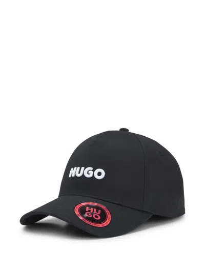 Hugo Boss Logo-embroidered Cotton Cap In Black