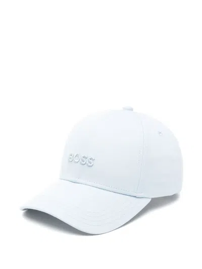 Hugo Boss Logo-embroidered Cotton Cap In Blue