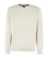 Hugo Boss Logo-embroidered Cotton Jumper In White