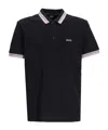 Hugo Boss Mens Paule Short Sleeve Pique Cotton Polo Shirt In Navy In Black