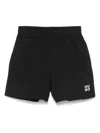 Hugo Boss Logo-embroidered Cotton Shorts In Black