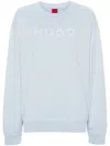 Hugo Boss Logo-embroidered Cotton Sweatshirt In Blue