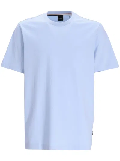 Hugo Boss Boss Thompson Pinstripe Cotton T-shirt In Light Blue