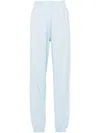 Hugo Boss Logo-embroidered Cotton Track Pants In Blue