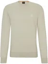 Hugo Boss Cotton-terry Relaxed-fit Sweatshirt With Logo Patch In Neutral