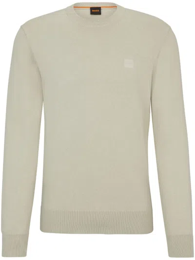HUGO BOSS LOGO-EMBROIDERED CREW-NECK JUMPER