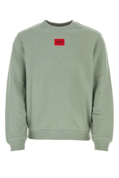 Hugo Boss Logo Embroidered Crewneck Sweatshirt In Green