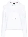 Hugo Boss Logo-embroidered Cropped Hoodie In White