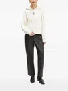 Hugo Boss Logo-embroidered Hoodie In White
