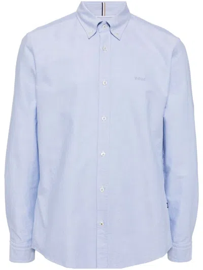 Hugo Boss Boss H Roan Cotton Shirt In Blue