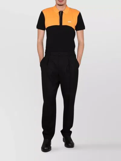 Hugo Boss Logo Embroidered Polo Shirt In Black