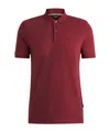 Hugo Boss Pallas Cotton Polo Shirt With Embroidered Logo In Red