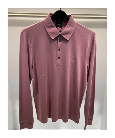 Hugo Boss Logo Embroidered Polo Shirt In Red