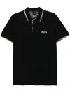 Hugo Boss Logo-embroidered Polo Shirt In Black