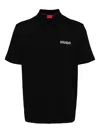 Hugo Boss Logo-embroidered Polo Shirt In Black