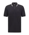 Hugo Boss Logo Embroidered Polo Shirt In Black