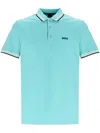 Hugo Boss Paddy Mens Cotton-pique Polo Shirt With Contrast Logo In Blue