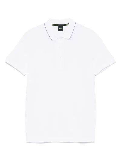 Hugo Boss Logo-embroidered Polo Shirt In White