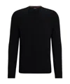 Hugo Boss Logo-embroidered Ribbed Jumper In Black