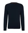 Hugo Boss Logo-embroidered Ribbed Jumper In Black