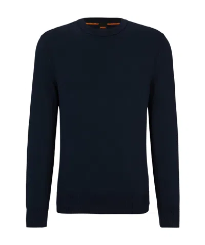 HUGO BOSS LOGO-EMBROIDERED RIBBED JUMPER